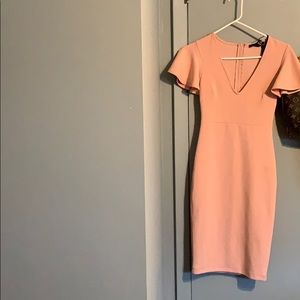 Pink v neck dress